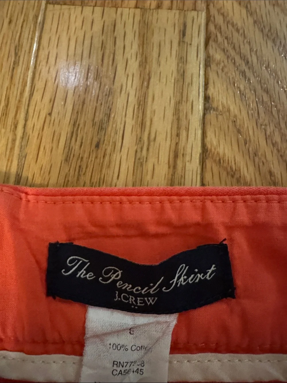 J. Crew Coral-Red Pencil Skirt